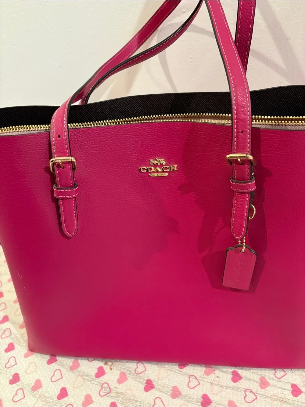 Coach fuchsia Molly tote large